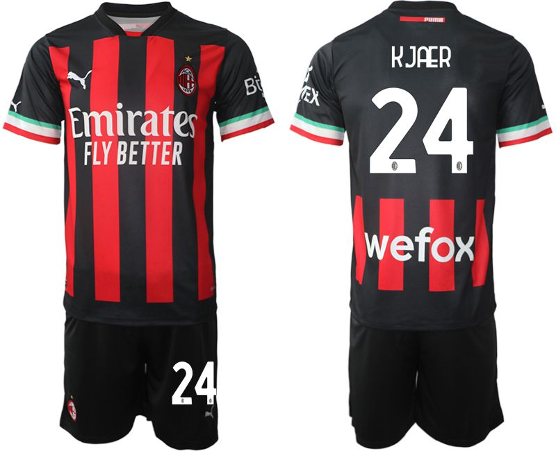 Men 2022-2023 Club Ac Milan home black #24 Soccer Jersey->ac milan jersey->Soccer Club Jersey